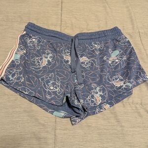 Blue Patterned Women's Shorts